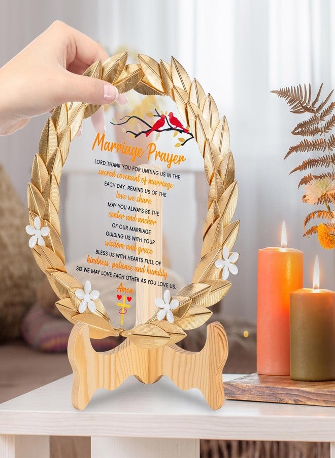 EVA murmure Wedding Gifts Bridal Shower Gifts for Bride and Groom Engagement Present for Wife Prayer of Marriage Anniversary Crystal Plate - Bridal shower Wedding Blessing, Sacred Union Prayer for Couple Newlywed - Image 2